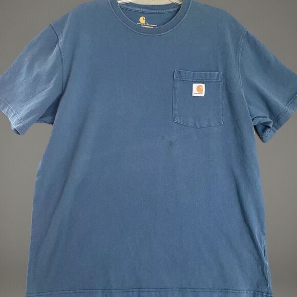 Carhartt Other - Carhartt Shirt Mens Large Blue Original Fit Heavyweight Pocket Short Sleeve Work